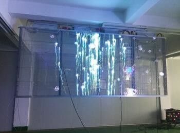 Wideo Duży ekran z przezroczystego szkła LED o powierzchni 5 mm Jasność ≥ 7000nits